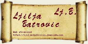 Ljilja Batrović vizit kartica